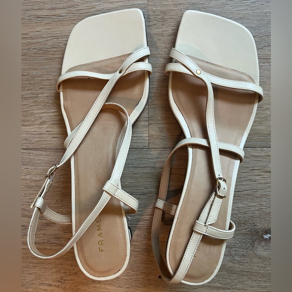Frame Denim Beige Strappy Sandals